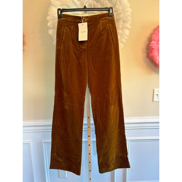 SEZANE PANTALON MARTIN CURRY VELVET TROUSERS SIZE 4 NWT - Picture 1 of 5